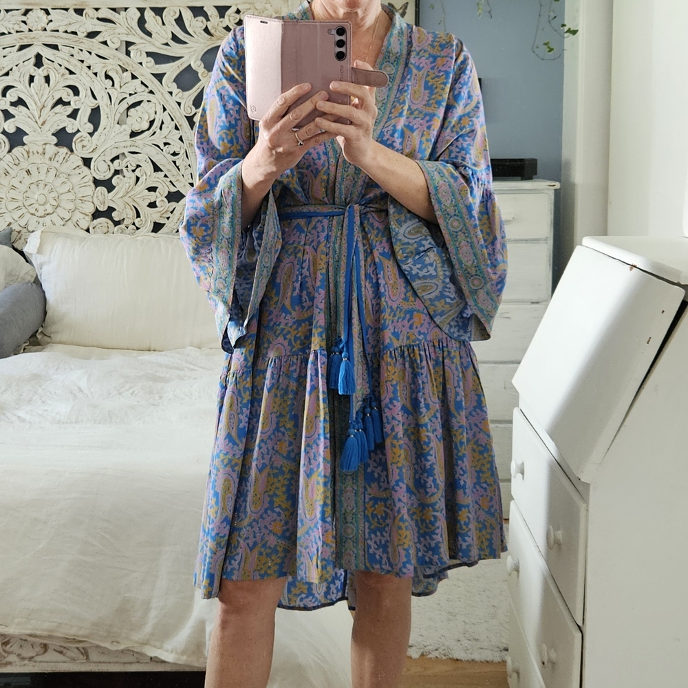 Figue Blue Paisley Boho Dress